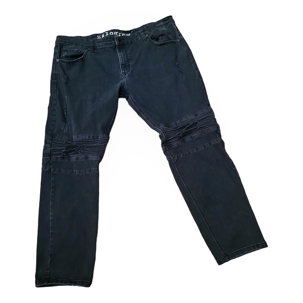 Men's Kilogram Black Distressed Denim Jeans Size 44